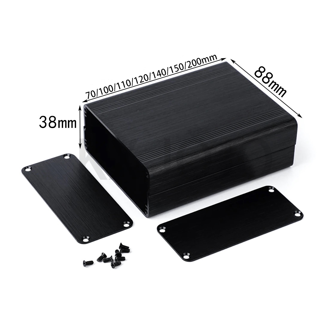 Diy Electronics Box - Contenitore in Alluminio 1pz 88*38*100/110/120/140/150/200mm, Scocca