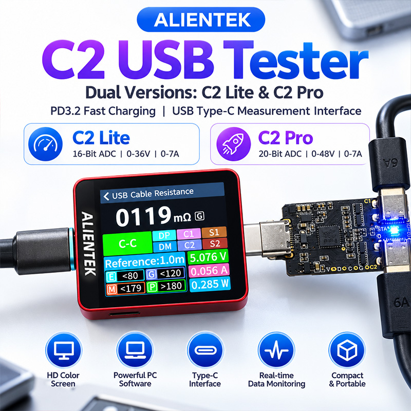 Logic Analyzer Usb - ALIENTEK C2 Tester con Schermo a